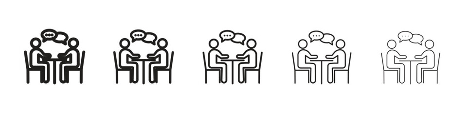 Job interview icon isolated silhouette on white background. Vector illustration.