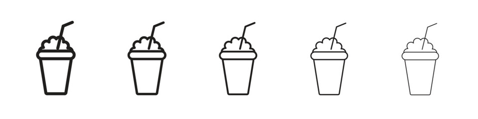 Milkshake icon isolated silhouette on white background. Vector illustration.