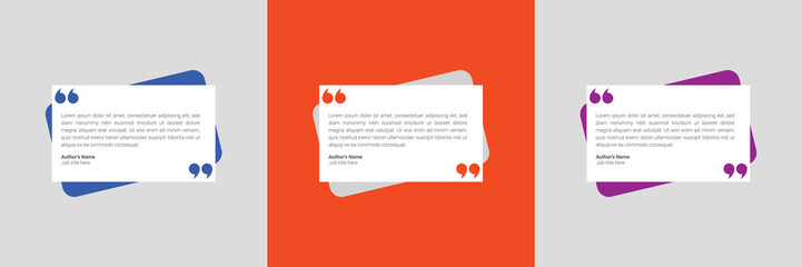 Modern testimonial quote box template for social media and customer reviews. Editable vector design. Communication or suggestion testimonial in chat bubble design. Bubble testimonial banner, quote.