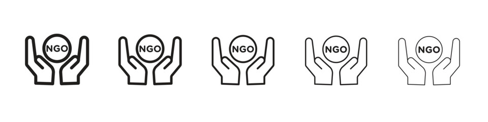 NGO icon isolated silhouette on white background. Vector illustration.