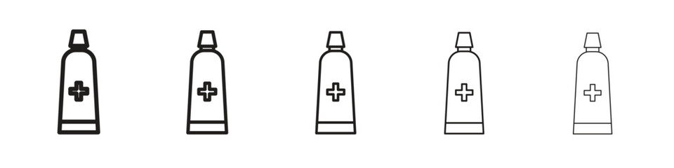 Ointment icon isolated silhouette on white background. Vector illustration.