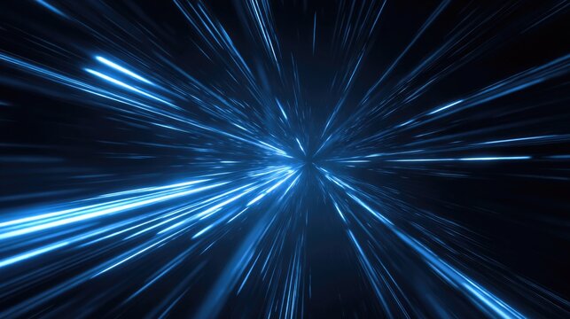 Abstract Blue Light Speed Motion