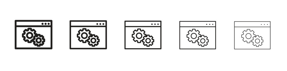 Software icon isolated silhouette on white background. Vector illustration.