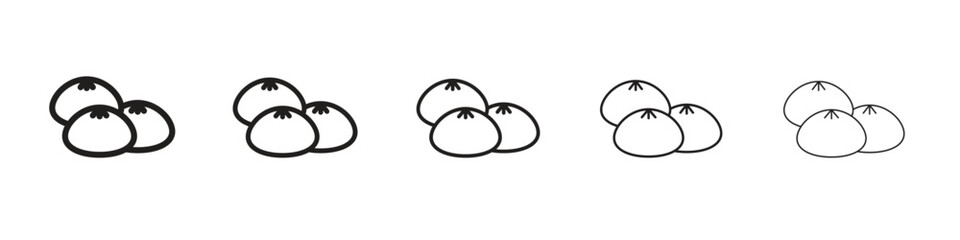 Steamed bread icon isolated silhouette on white background. Vector illustration.