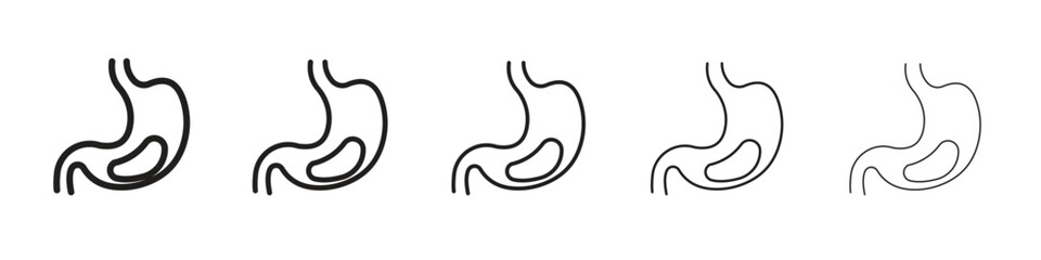 Stomach with Liquids icon isolated silhouette on white background. Vector illustration.