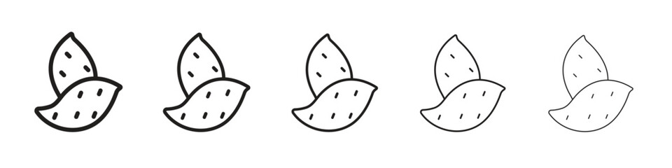 Sweet potato icon isolated silhouette on white background. Vector illustration.