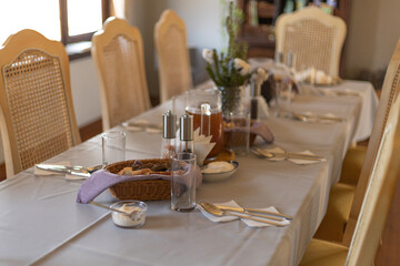 vintage style table setting in the village