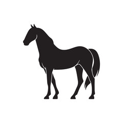 Running Horse Silhouette Black Vector Illustration