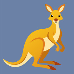 Kangaroo cartoon character isolated	