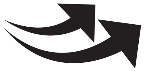 red arrow icon on white background. Flat style arrow icon for your website, design, logo, app, UI., curved arrow sign.