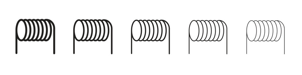 Wire coil icon isolated silhouette on white background. Vector illustration.