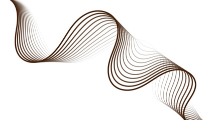 Abstract wavy lines creating a flowing ribbon design plain white background.