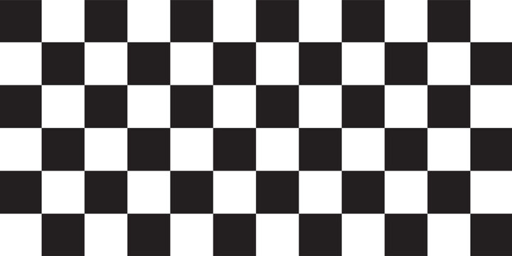 Black and white chess pattern. Checkerboard seamless vector illustration. Abstract checkered checkerboard for game. Grid geometric square shape. Race flag.