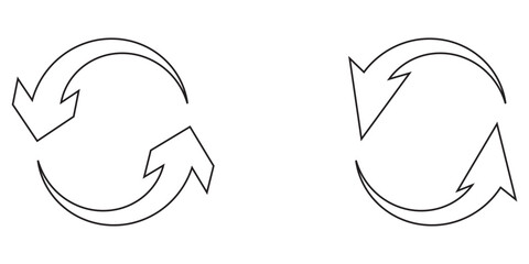 Curve arrows icon, Curved arrows,  Black arrows set on white background. EPS 10 