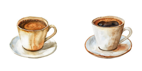 coffee watercolor vector illustration
