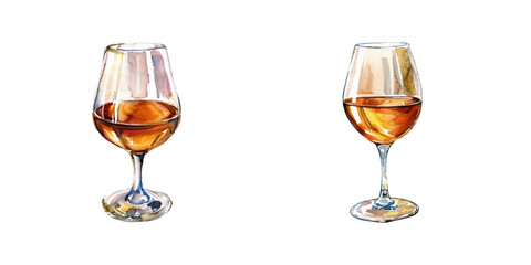 cognac watercolor vector illustration