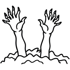 zombie hands rising from nthe ground.eps