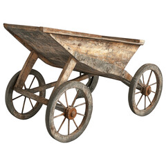 Fototapeta premium Old Wooden Wheelbarrow Farm Equipment