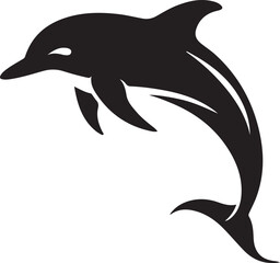 Fototapeta premium Leaping dolphin silhouette jumping marine life