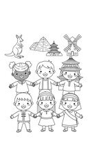 Happy vietnamese teachers day celebration with a teacher and students giving gifts and flowers isolated on transparent background