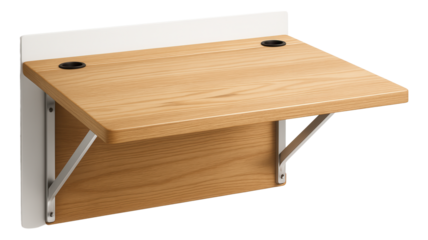 A wall-mounted computer desk with a drop-leaf design, great for apartments with limited floor space.
