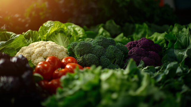 Assortment of different Cruciferous vegetables