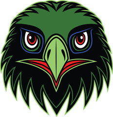  parrot head runding shape vector art on white background