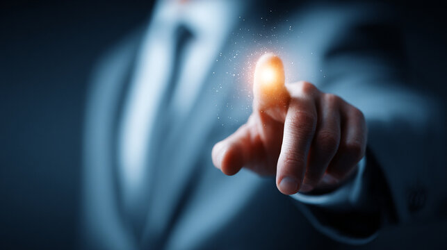 Businessman Touch Plus holographic screen