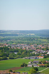 Obraz premium The panorama of landscape in Schwabische Alb, in the region of Goeppingen, Baden Wuerttemberg, Germany 