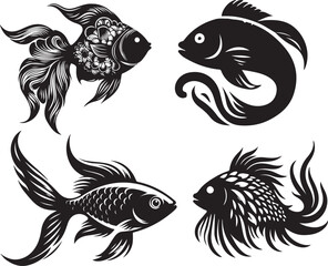Artistic fish silhouette illustration for aquatic themes
