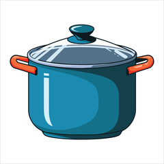 Stock pot vector illustration isolated on white. Essential cooking vessel perfect for recipe blogs and professional kitchen visuals.