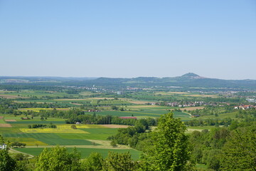 Naklejka premium The view of Hohenstaufen mountain in Goeppingen region, Baden Wuerrtemberg, Germany