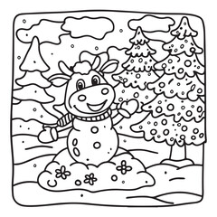 Cozy Cow Moments – Cute and Easy Coloring Page for Adults and Teens | Farm Animal Line Art for Relaxation, cow coloring page, cute, farm animal, easy, adult coloring, line art | Print