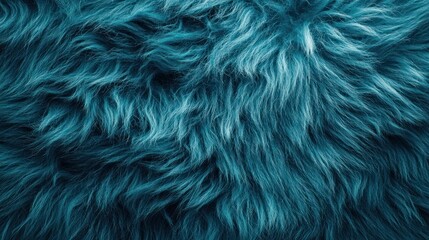Fototapeta premium Teal fur texture background, soft, fluffy, close-up