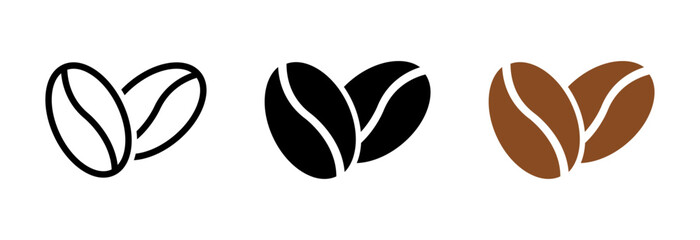 Coffee beans in black and brown color variations representing aromatic roasted seeds for beverage drink energy morning breakfast caffeine enjoyment