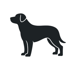 Solid Black Silhouette of a Standing Labrador Retriever