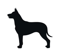 Black and white silhouette of a dog