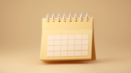 Empty pastel yellow calendar