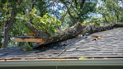 Urgent roof repairs needed after tree falls on home, addressing safety concerns and damage
