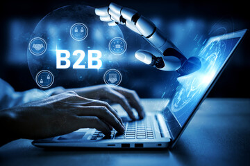 AI artificial intelligence enhances B2B strategy with smart tools and virtual assistants to...
