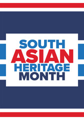 Fototapeta premium South Asian Heritage Month. Celebrate the diverse cultures and histories of South Asia. Traditional pattern. Creative art poster. Vector illustration
