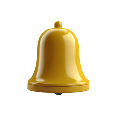 Glossy Golden Bell 3D Render:  Notification, Alert, Announcement,  Modern Minimalist Style,  Isolated Black Background,  Clean Design,  Simple Icon,  Bright Yellow,  High-Resolution Image.