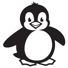 Obraz premium Minimalist Penguin Logo Vector in Silhouette Style – Cute and Modern Bird Design for Winter Brands, Kids Products, Arctic Themes, Animal Logos, Eco-Friendly and Wildlife Projects