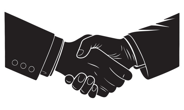 Silhouette black of national handshake day vector illustration