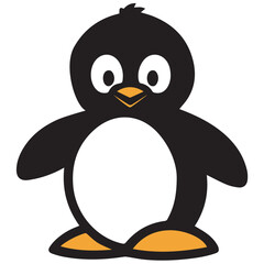 Naklejka premium Minimalist Penguin Logo Vector in Silhouette Style – Cute and Modern Bird Design for Winter Brands, Kids Products, Arctic Themes, Animal Logos, Eco-Friendly and Wildlife Projects