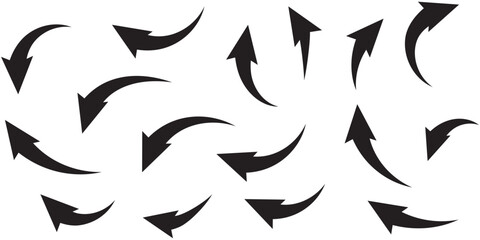 Fototapeta premium Black arrows icon vector set. Bold arrow symbol curved flat design. EPS 10
