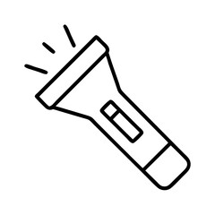 Isolated flashlight icon vector illustration, portable lighting device for camping and emergency use