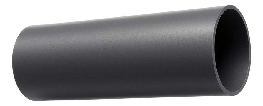 Rigid plastic pipe used in home HVAC systems, assisting in the transport of air throughout vents and ducts.