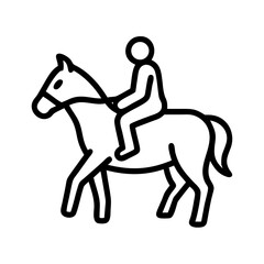 Horseback riding icon: equestrian sport, horse riding lessons, horse riding trails, horse riding gear