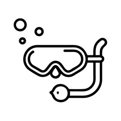 Snorkel gear vector icon illustration for swimming mask, diving, and snorkeling activities design